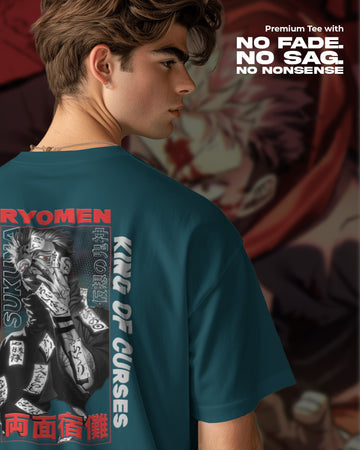 Sukuna Curse Mark Jujutsu Kaisen Anime T-Shirt | Unisex | Oversized Fit | 270 GSM Cotton