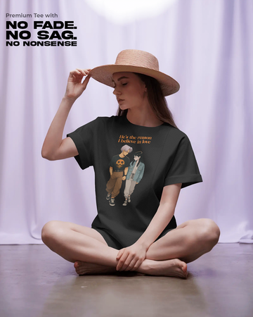 Believe in Love Couple Tee | Female Regular Fit | 100% Cotton | 270 GSM