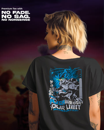 Dragon Ball “Push Your Limit” Ultra Instinct Goku T-Shirt | Unisex Regular Fit | Anime Tee | 100% Cotton | 270 GSM