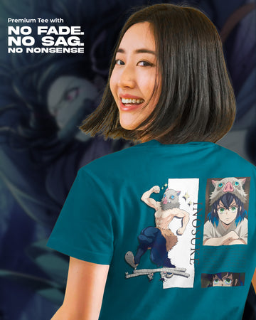 Inosuke Raw X Demon Slayer T-Shirt | Unisex | Regular Fit | 270 GSM Cotton
