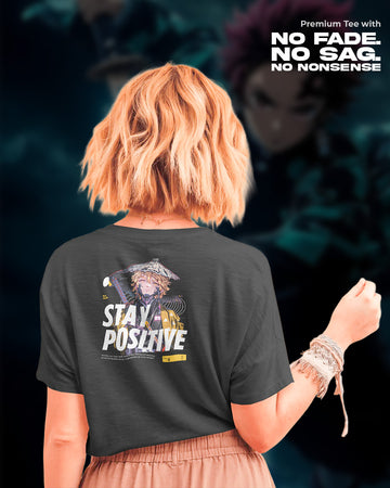 Demon Slayer X Stay Positive T-Shirt | Unisex Regular Fit | 100% Cotton | 270 GSM