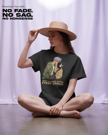 Calm After Chaos Couple T-Shirt | Female Regular Fit | 100% Cotton | 270 GSM