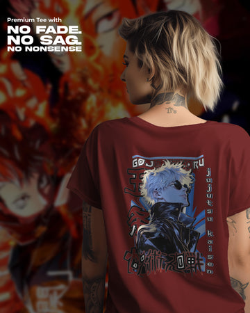 Gojo Satoru Infinity Jujutsu Kaisen T-Shirt | Unisex | Oversized Fit | 270 GSM Cotton