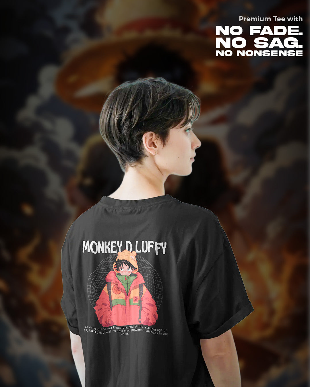 One Piece X Cozy King Luffy T-Shirt | Unisex Regular Fit | 100% Cotton | 270 GSM