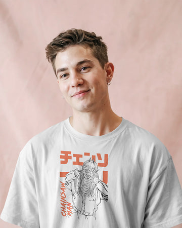 Chainsaw Man Outline Street Tee | Unisex Regular Fit | 100% Cotton