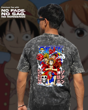 One Piece X Mythic Evolution T-Shirt | Unisex Acid Wash Regular Fit | Anime Tee | 100% Cotton