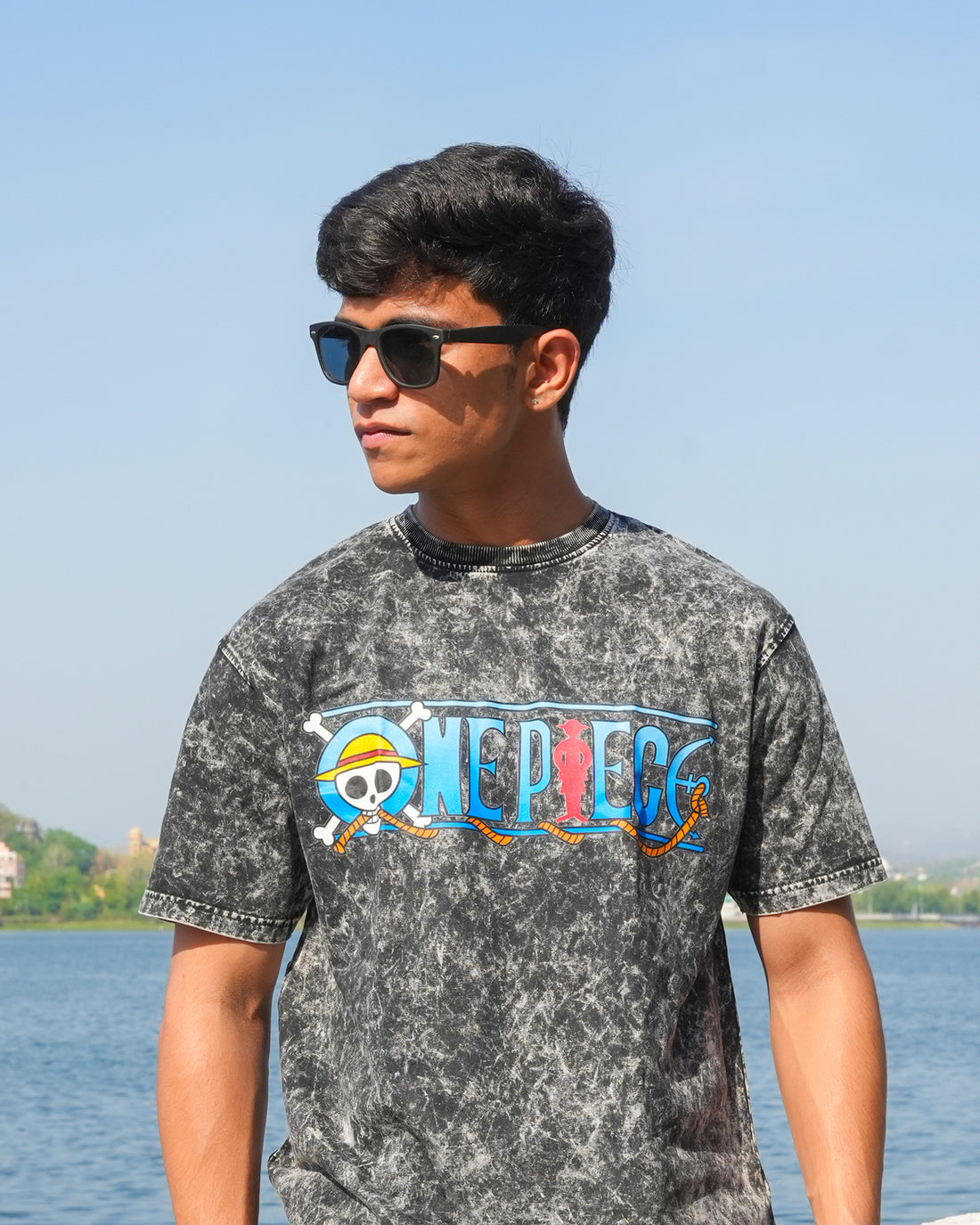 One Piece X Trio Force T-Shirt | Unisex Acid Wash Regular Fit | Anime Tee | 100% Cotton